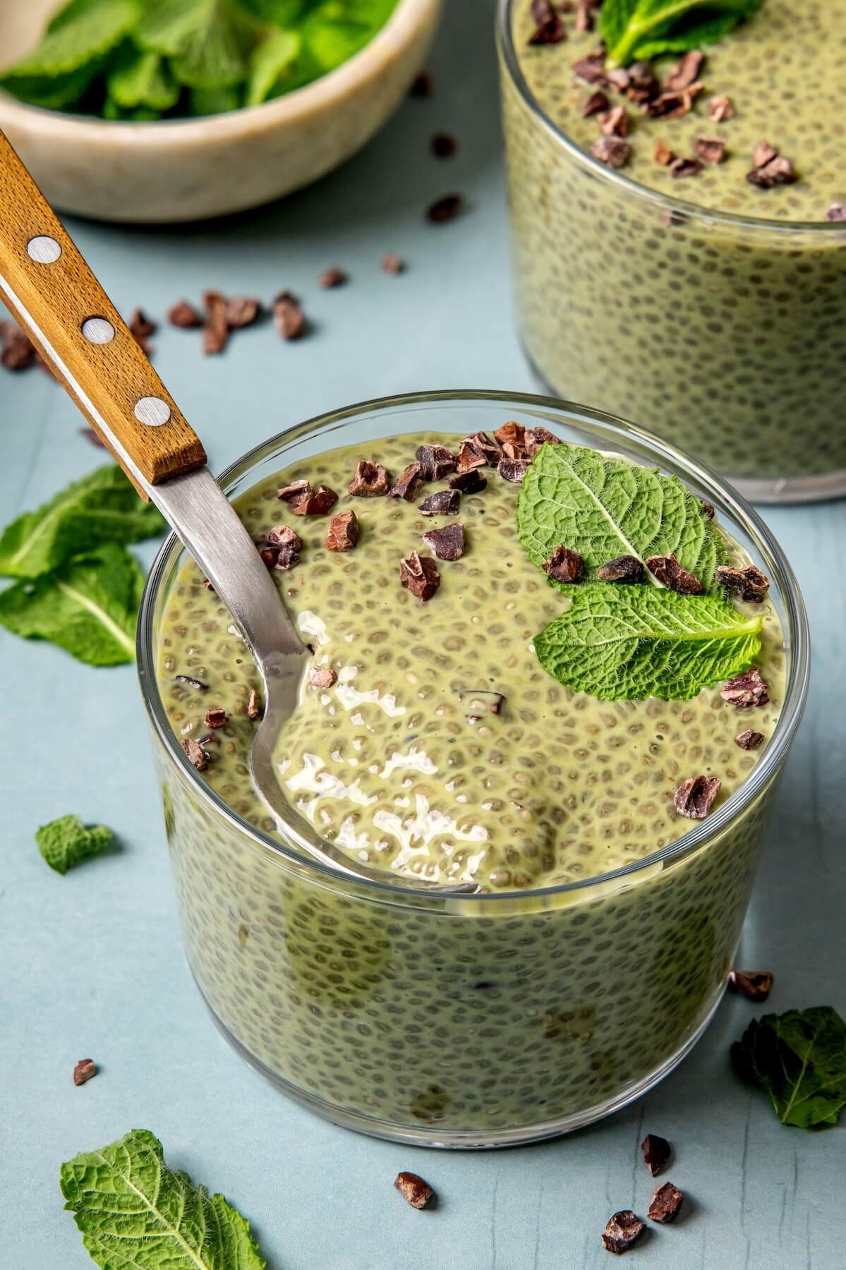 High Protein Mint Chip Chia Pudding - Olivia Adriance