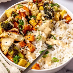 Creamy Coconut Rice Bowls with Roasted Veggies - Olivia Adriance
