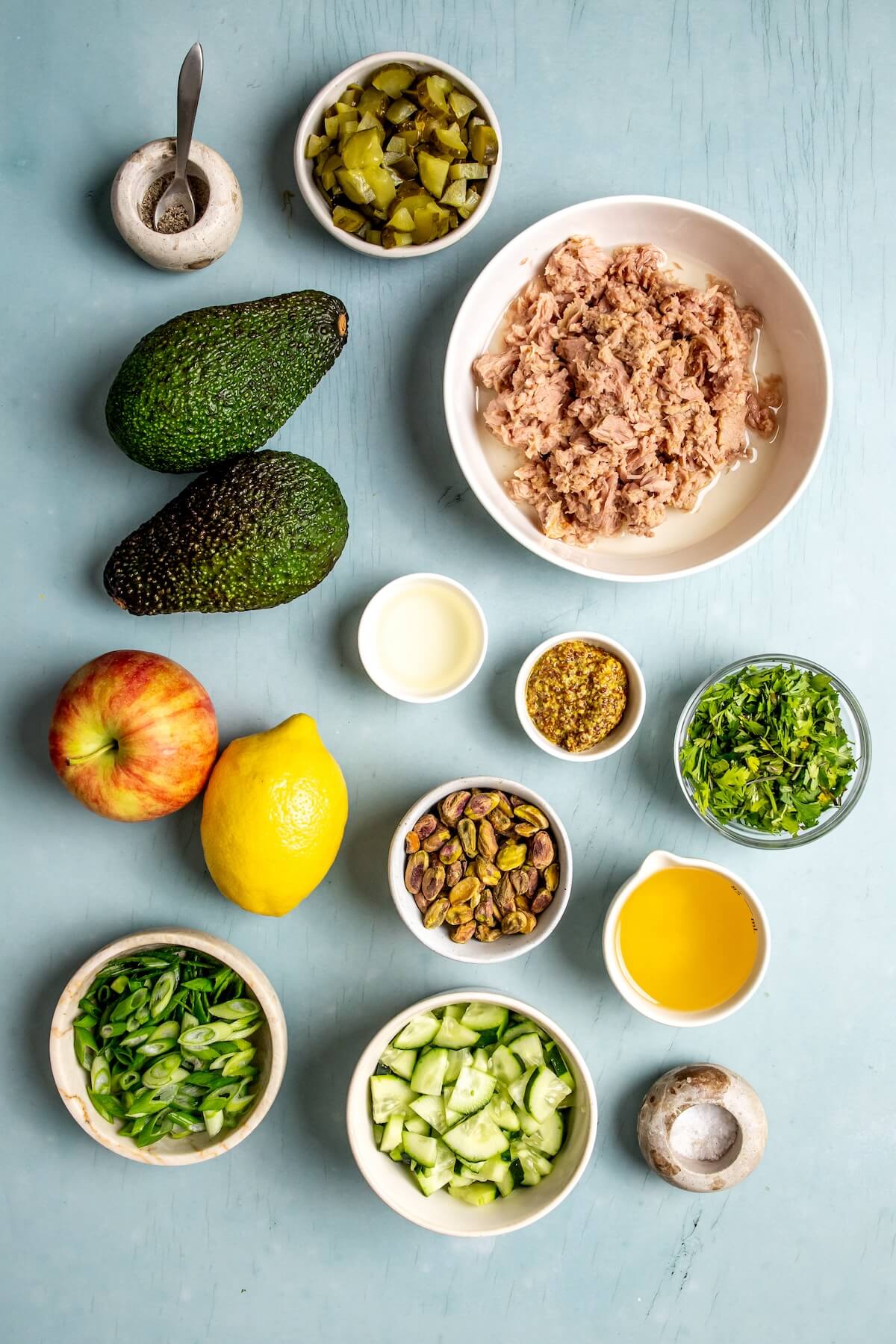 Ingredients for Cucumber Tuna Salad with Avocado - Olivia Adriance