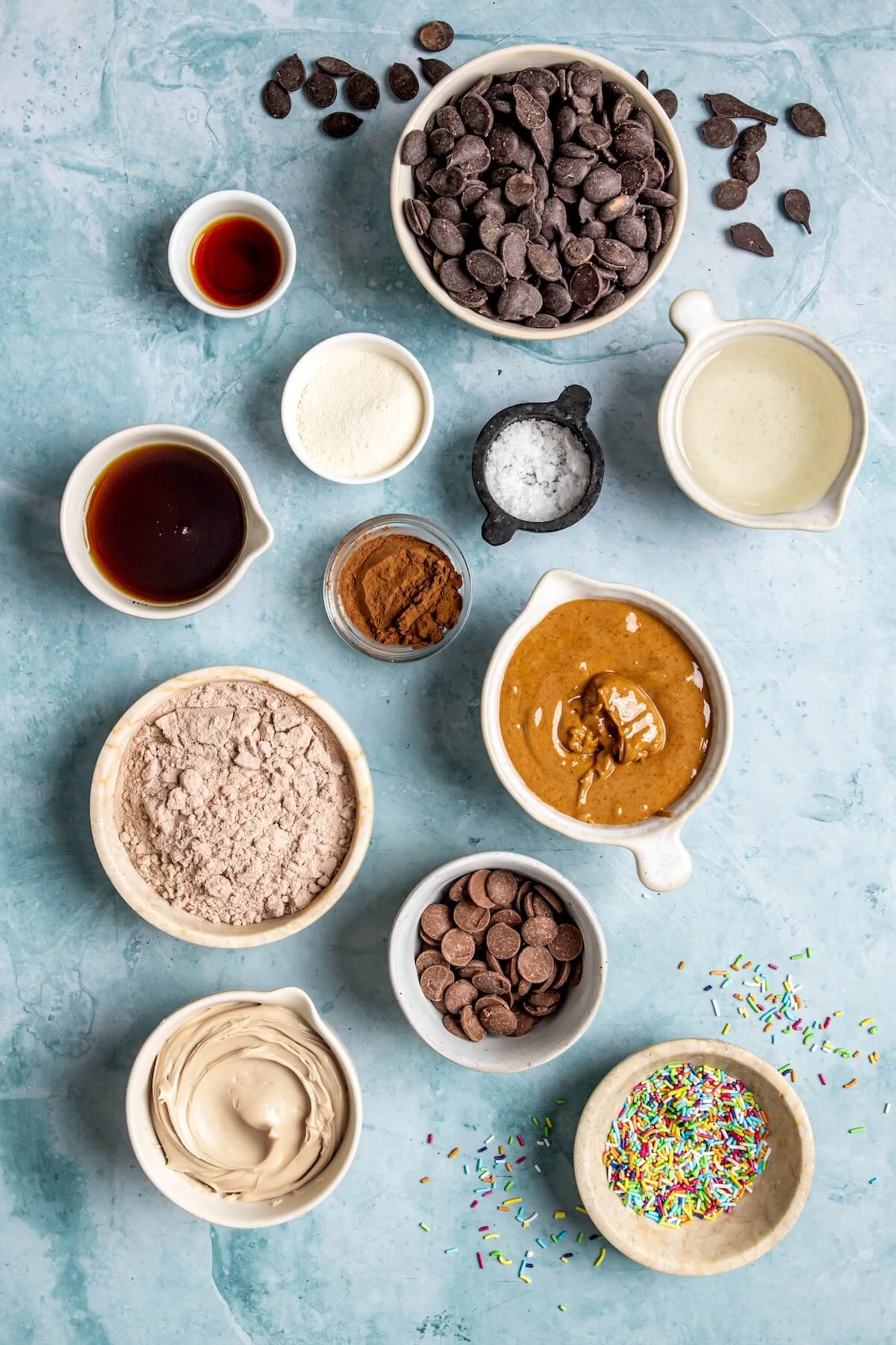 Ingredients for Protein Cosmic Brownie Cookie Dough Bark - Olivia Adriance