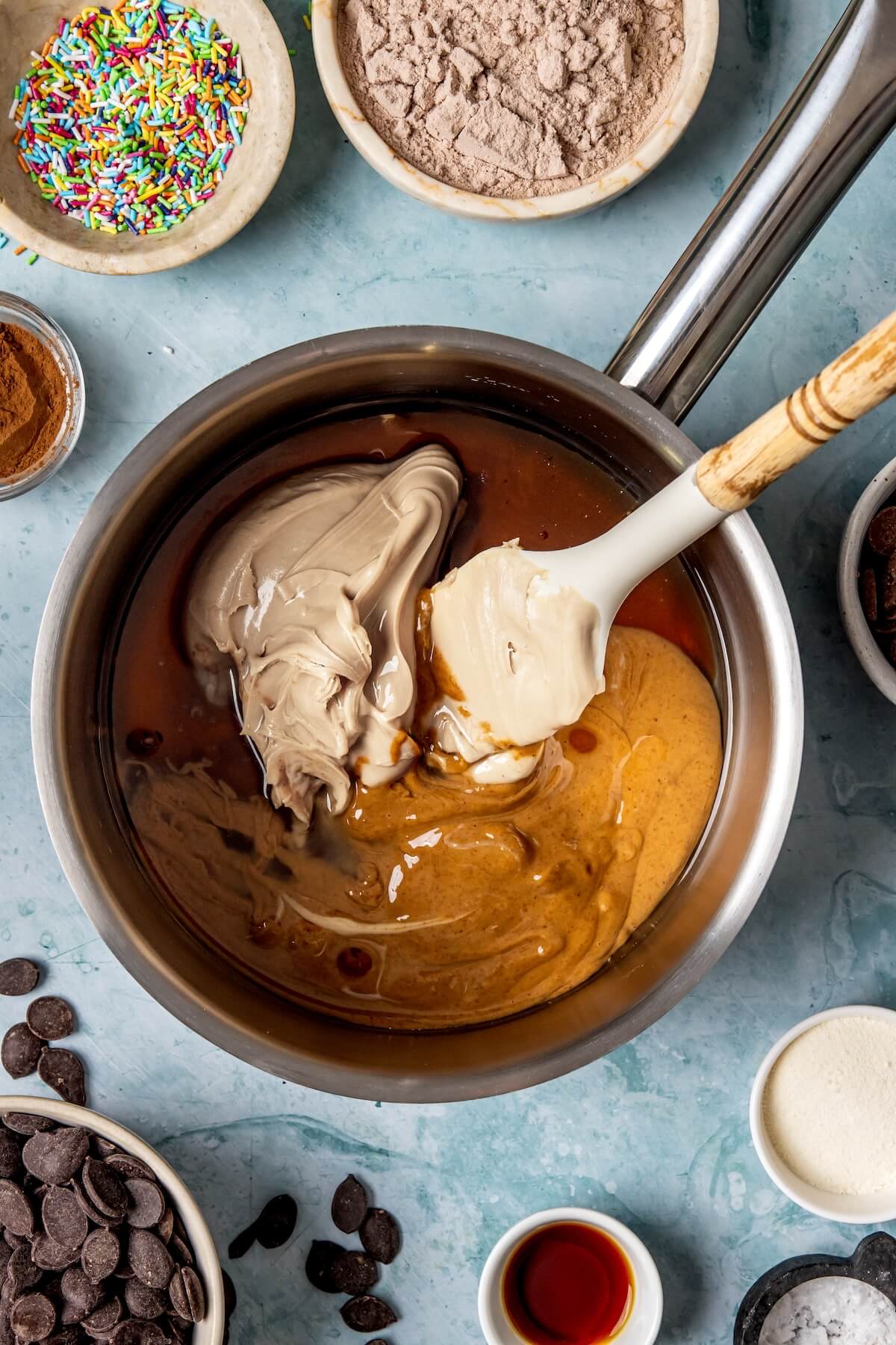 How to Make Protein Cosmic Brownie Cookie Dough Bark Step 1 - Olivia Adriance