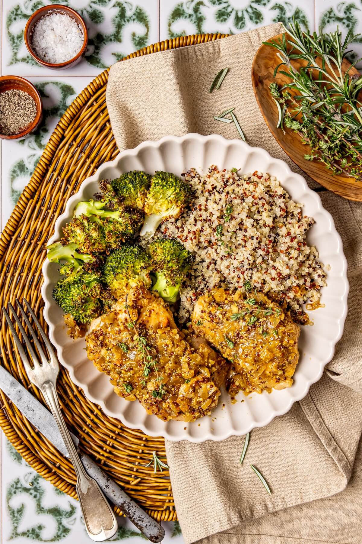 Skillet Herb and Dijon Chicken - Olivia Adriance