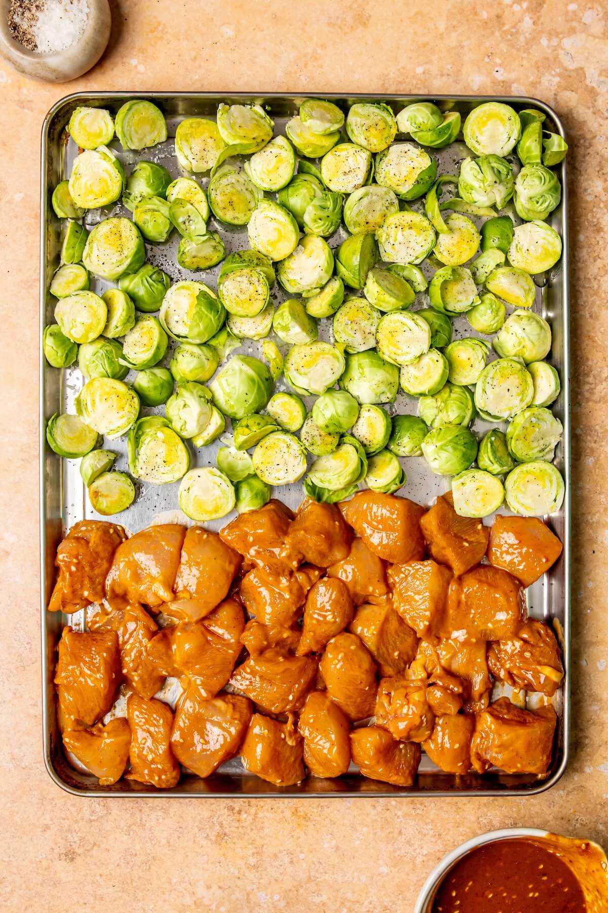 How to Make Sheet Pan Sesame Chicken and Brussels Sprouts Step 4 - Olivia Adriance