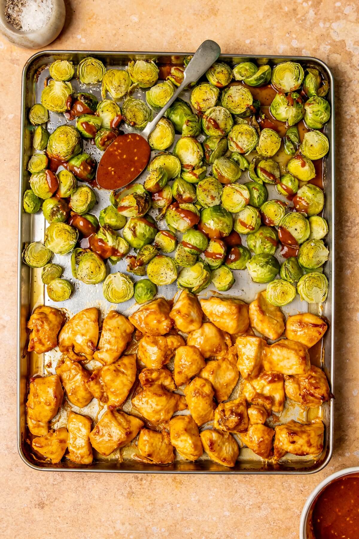 How to Make Sheet Pan Sesame Chicken and Brussels Sprouts Step 5 - Olivia Adriance