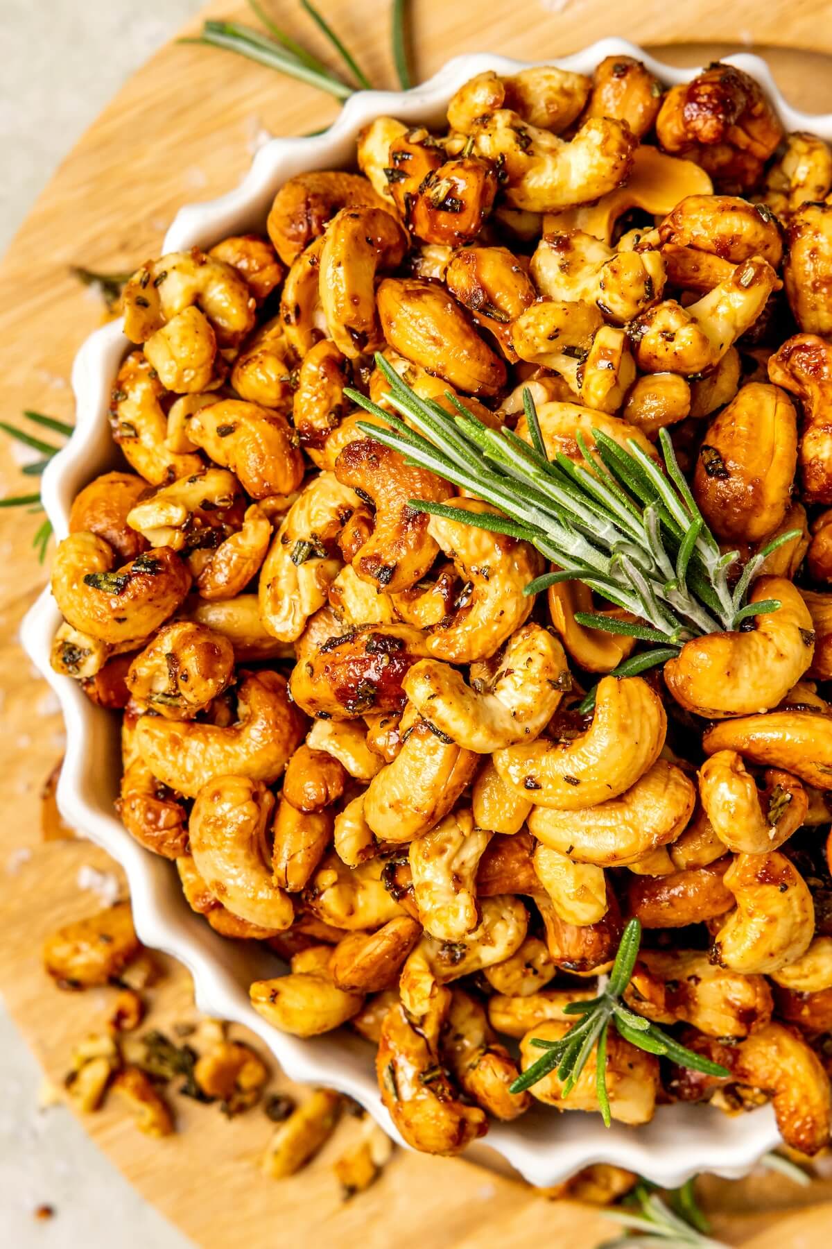 Spiced Rosemary Roasted Cashews - Olivia Adriance