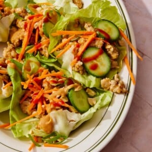20 Minute Peanut Chicken Lettuce Wraps - Olivia Adriance