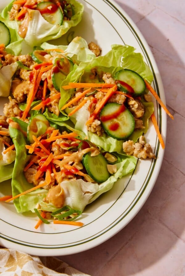 20 Minute Peanut Chicken Lettuce Wraps - Olivia Adriance
