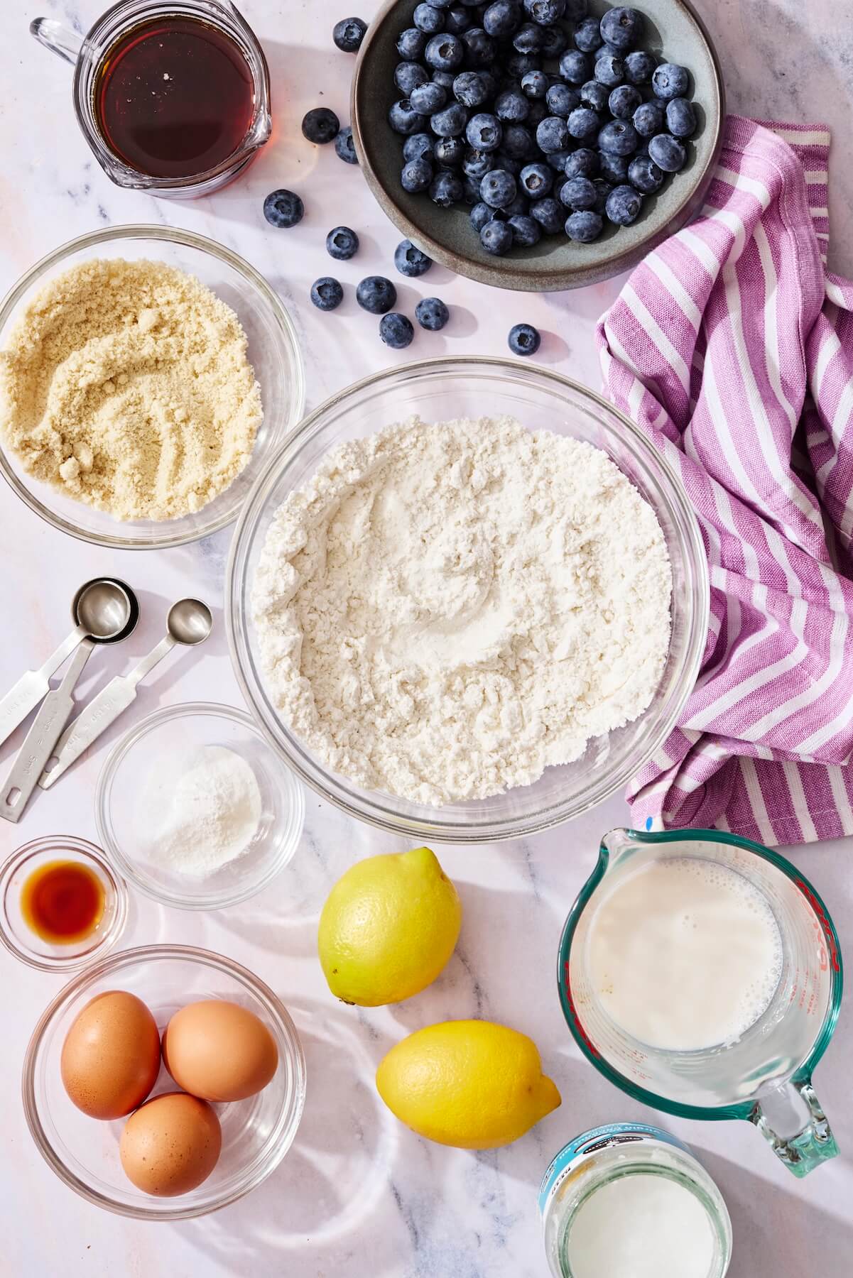 Ingredients for Glazed Blueberry Lemon Cake - Olivia Adriance