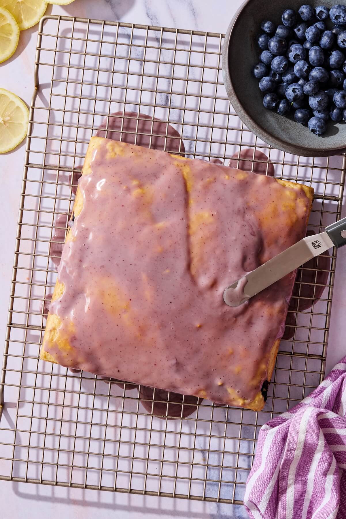 How to Make Glazed Blueberry Lemon Cake Step 7 - Olivia Adriance