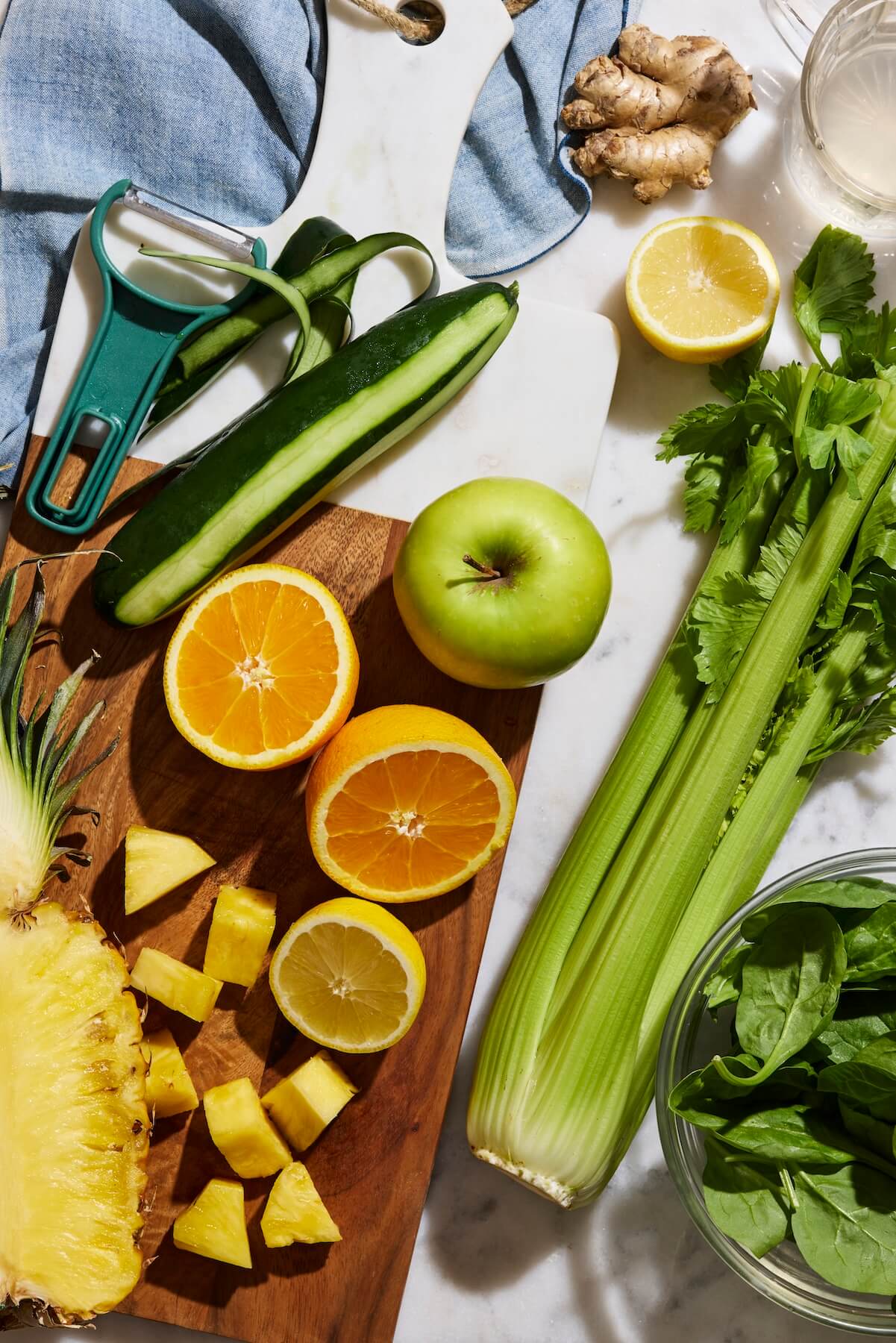 Ingredients for Blender Glowing Green Juice - Olivia Adriance