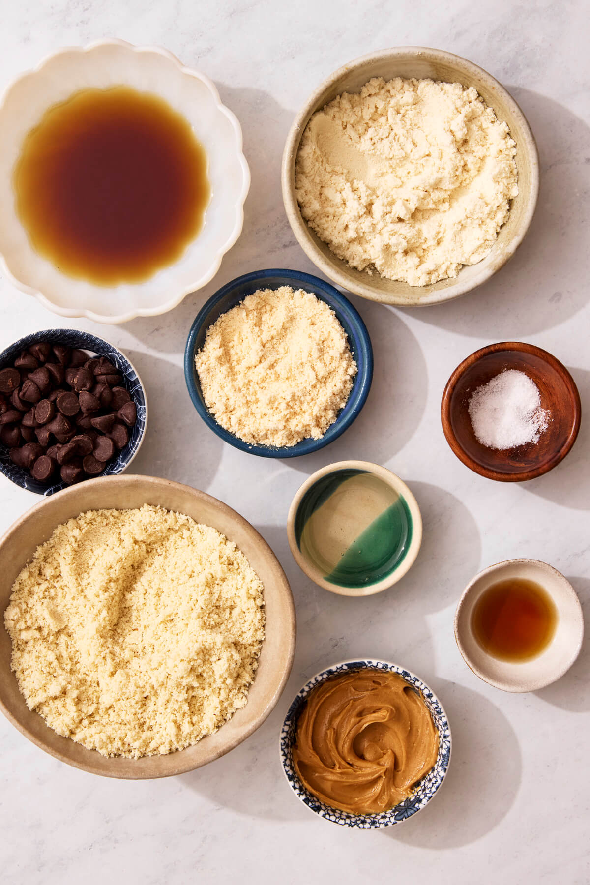 Ingredients for Chocolate Chip Cookie Dough Protein Bars