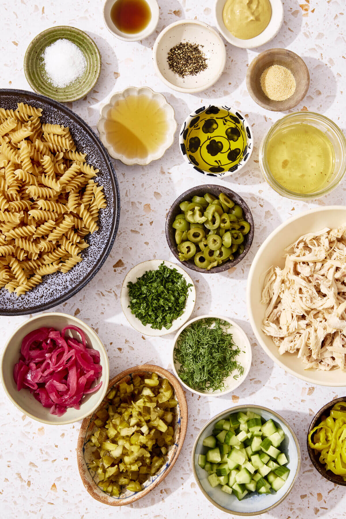 Ingredients for Pickle Lover's Pasta Salad