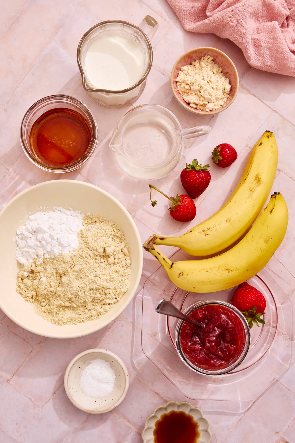 Ingredients for Strawberries and Cream Smash Cake
